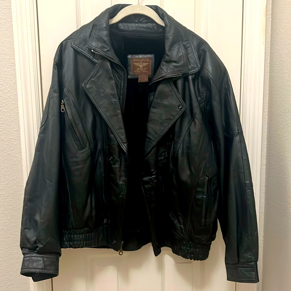 Men’s 100% leather motorcycle jacket